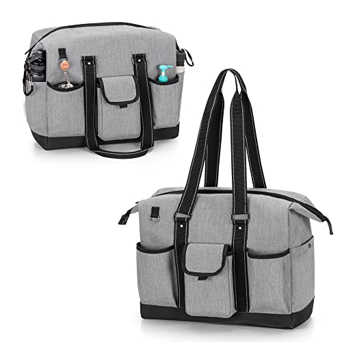 Damero - Bolsa de trabajo para enfermera, bolsa de utilidad para portátil de enfermera para llamadas a domicilio, mujeres, suministros médicos, Gris