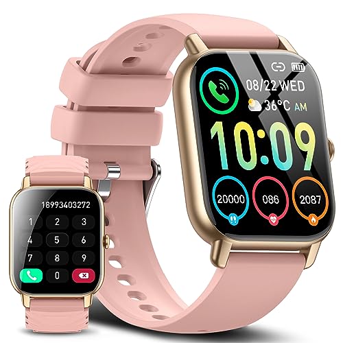 Ddidbi Reloj Inteligente Mujer con Llamadas, 1.85" Smartwatch con 112 Modos Deportivos, Monitor de Ritmo Cardíaco y Sueño, Pulsera Actividad IP68 Impermeable para iOS y Android, Rosa