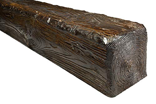 DECO WOOD viga de techo EQ004 de poliuretano, 2m de longitud, viga de PU de madera óptica (marrón oscuro - 17x19cm) ornamento de la lámpara conducto de la falsa viga