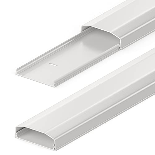 deleyCON Canaleta Universal para Colocar Cables y Líneas PVC de Primera Longitud de 100cm Ancho de 6cm Altura de 2cm - Blanco