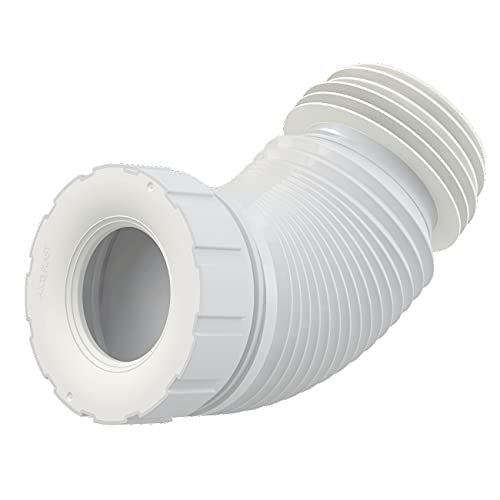 Desagüe para inodoro (longitud de 200 a 520 cm, flexible), color blanco
