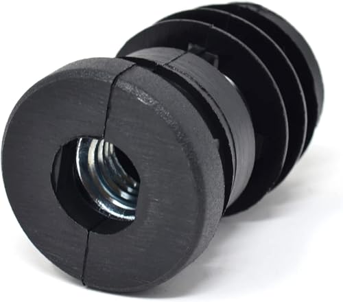 Design61 4 tapones de rosca para tubo redondo con tuerca metálica insertada, diámetro de 18 mm, 1,25 mm, rosca interior M5
