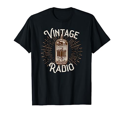 Diseño de radio vintage, coleccionista antiguo, tubo de válvula, retro Camiseta