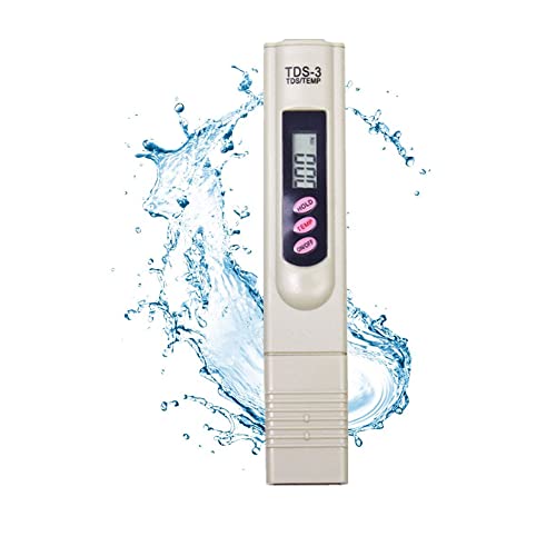 Diyeeni TDS Water Quality Tester Digital LCD TDS Meter Tester Prueba de Agua Pen Pureza Filtro 0-9990 PPM Temp para Agua Potable, Acuarios y Piscinas(Gris)