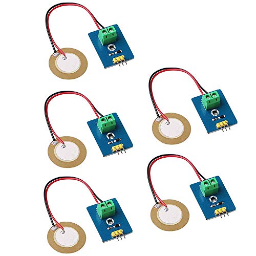 DollaTek 5pcs Módulo de Sensor de vibración piezoeléctrico de cerámica analógico 3.3V / 5V para Arduino DIY Kit