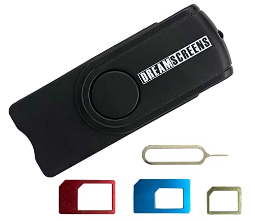 Dreamscreens Lector multimedia de tarjeta SIM USB con adaptadores Micro y Nano SIM y software de edición SIM y recuperación de texto
