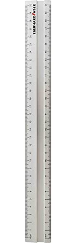 Eberhard Faber 570009 - Regla de aluminio, de unos 30 cm de longitud, con escala en milímetros y centímetros, antideslizante, para uso escolar, de oficina y de ocio
