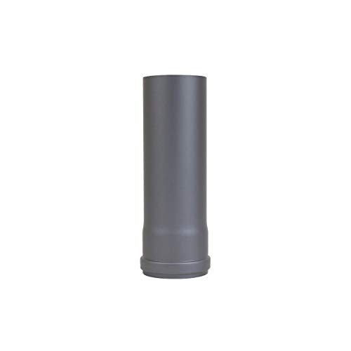 Extensión de tubo de pellet de LANZZAS 250 mm, en diámetro DN 80 mm, en gris fundido, tubo de pellet, tubo de estufa, tubo de humo, para su estufa de pellets