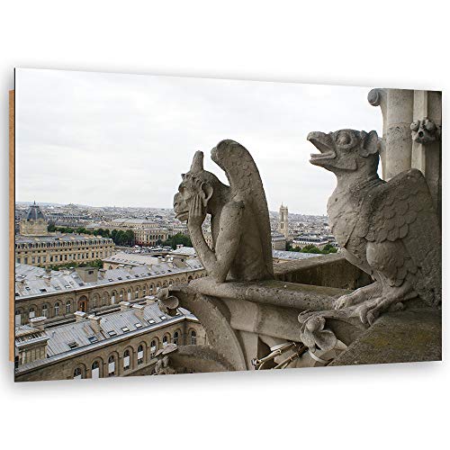 F FEEBY WALL DECOR Cuadro Poster Gárgola Decoración de la Pared Notre-Dame Gris 90x60 cm
