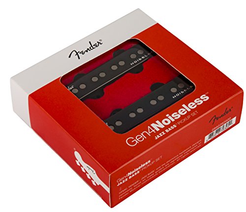 Fender® Pastillas para bajo eléctrico Gen 4 Noiseless™ Jazz Bass®, color negro