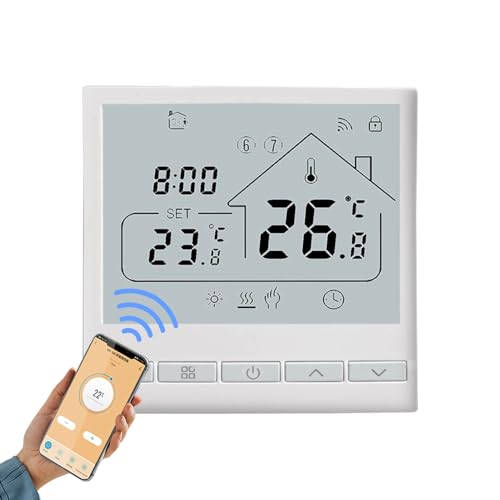 Festnjght Termostato Inteligente 5+2 Termostato de Calentamiento de Agua programable Instalación de Bricolaje Pantalla LCD Controlador de Temperatura Inteligente Termostato Digital para Oficina/hogar