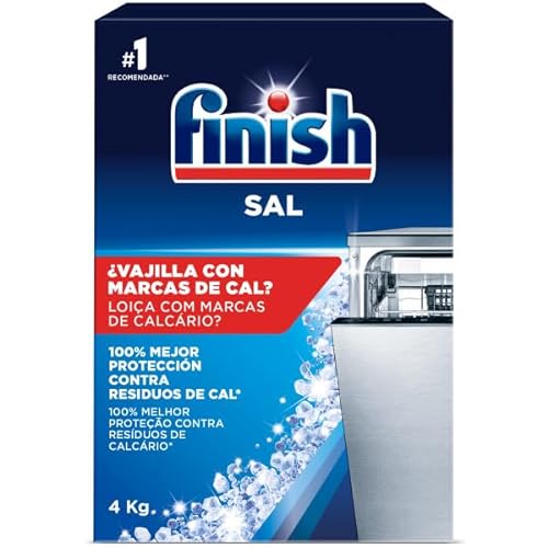 Finish Sal para Lavavajillas, Función Antical, Mayor Rendimiento del Lavaplatos, 4Kg