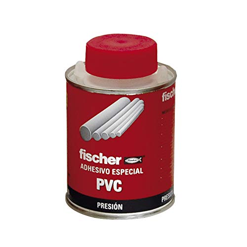 fischer – Adhesivo PVC (lata 250 ml) incoloro, instalaciones profesionales, tuberías de PVC rígido para saneamiento, sistemas de riego, abastecimiento de aguas y líquidos, fácil aplicación