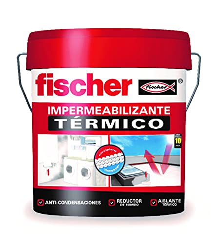 fischer - Pintura impermeabilizante térmico, 4l, resistente al agua y exteriores