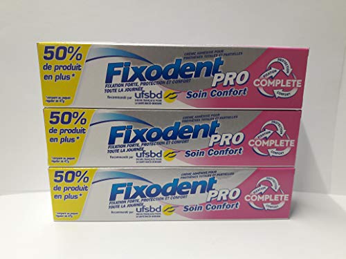 Fixodent Pro Cuidado Confort 70.5 g – Lote de 3 tubos de ADS