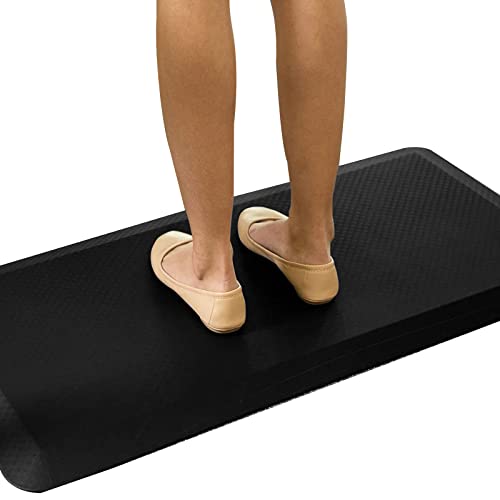 FLEXISPOT Alfombra Antifatiga Ergonómica de Escritorio, de Goma, Reduce el Dolor de Pies, Rodillas y Músculos, Estera para Estar de pie Frente a un Escritorio o Mientras se está en la Cocina, Negro