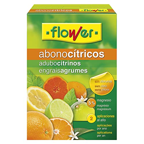 Flower - Abono Cítricos 1 kg | Con Magnesio | 2 Aplicaciones al Año | Exento de Cloruros, Tamaño 16x5.5x23.5 cm, Material Abono Sólido.