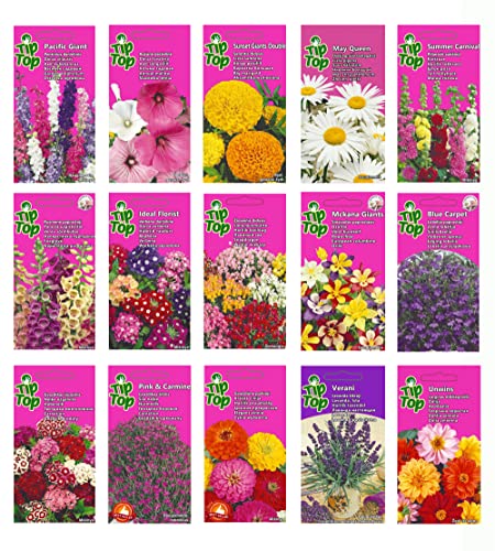 Flower Seed Collection Cottage Garden & Border Favorites, inspirado en la Sociedad Horticultural Non-GMO, semillas de calidad