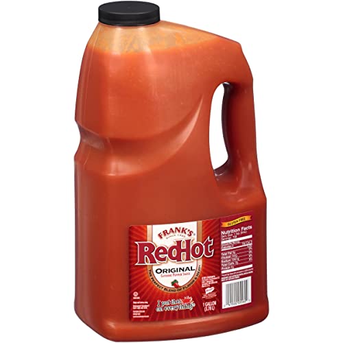 Frank's RedHot - Salsa de Pimientas de Cayena Envejecidas, Salsa Picante, Condimento para Carnes, 100% Natural - 3,78 L