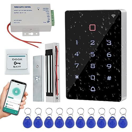 Gaocinys Kit de Sistema de Control de Acceso RFID Impermeable WiFi Tuya Controlador de Control de Acceso con 350lbs Potente Cerradura Manual eléctrica Juego Completo