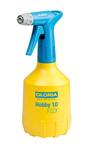 GLORIA Hobby 10 FLEX Pulverizador de pistola de 1 l | pulverizador manual con boquilla ajustable y bomba de precisión de doble acción | pulverizador 360° | cuidado de las plantas en casa | amarillo