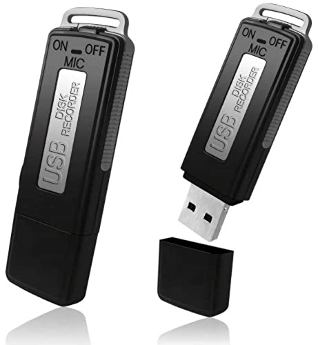Grabadora de Voz Digital USB, Mini Grabadora HD de Voz Portátil 8 GB de Audio para Reuniones, Entrevistas, Conferencias, Grabadora Espía con Memoria para + 100 Horas de Grabación