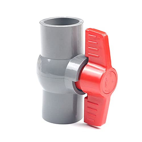 HATOOLHA® Válvula de bola de PVC, Válvula de tubo de agua de plástico U-PVC Válvula de bola Conectores rectos para control y flujo de parada (φ20mm)