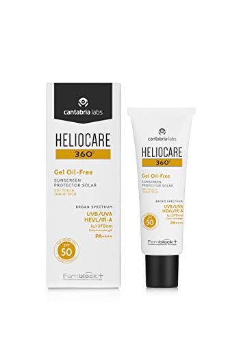 Heliocare 360º Gel Oil-Free SPF 50+ - Crema Solar Facial, Fotoprotector Avanzado, Ligero, Pieles Grasas, Tendencia Acneica, Acabado Mate y Tacto Seco, 50ml