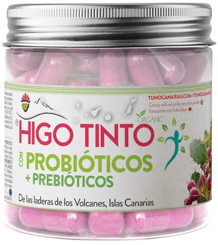 HIGO TINTO de Tuno Canarias con Probióticos y Prebióticos (90 Capsulas), Suplemento de Origen Natural con Megaflora 9 Evolution, Complemento ECO y Vegano - Flora Intestinal, Sistema Digestivo