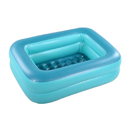 HIWENA Piscina inflable para niños, 45 x 35 x 14 pulgadas, piscina verde para niños, bañera de verano con suelo suave inflable