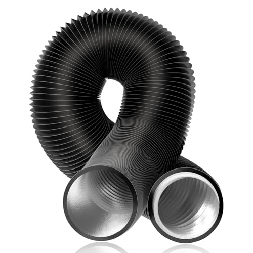 Hon&Guan Tubo flexible de aluminio de 150 mm de diámetro, PVC, manguera flexible de aire, color negro, tubo de aluminio, longitud máxima de 2,5 m, para aire acondicionado móvil, hidropónico,