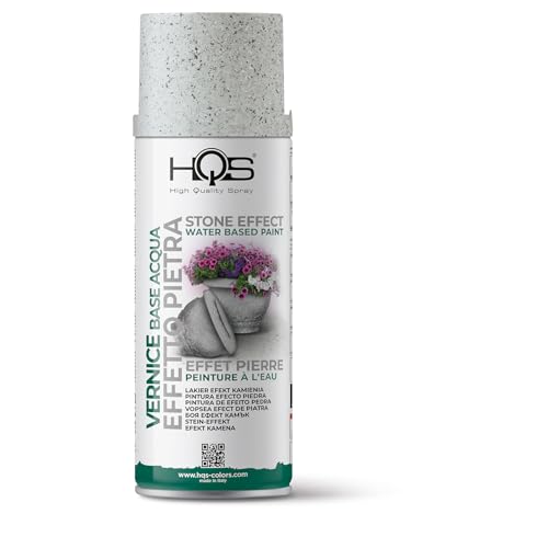 HQS - Bote de spray de pintura efecto piedra, 400 ml (gris claro)