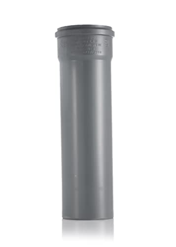 HYDROBIL Tubo de PVC para alcantarillado, tubo de plástico Ø 110 mm, L 1000, espesor de pared 2,4 mm, para la evacuación de aguas residuales (baja y alta temperatura)