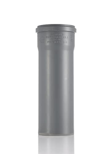 HYDROBIL Tubo de PVC para alcantarillado, tubo de plástico Ø 110 mm, L 250, espesor de pared 2,4 mm, para la evacuación de aguas residuales (baja y alta temperatura)