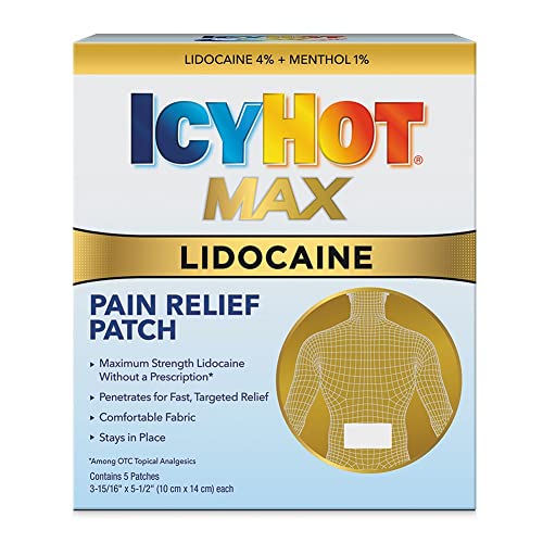 ICY HOT con 4% parche de lidocaína más mentol 5 ct 17836 , Pack De 1, 1