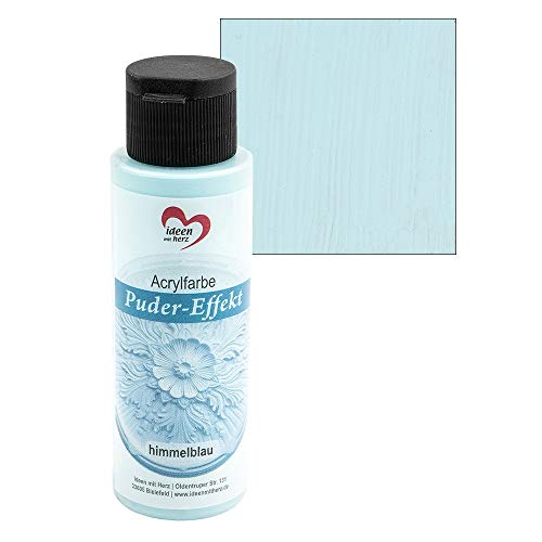 Ideen mit Herz Pintura acrílica en polvo, 70 ml, efecto envejecido, alta pigmentación, a base de agua (azul cielo)