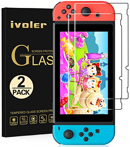 ivoler [2 Piezas] Protector de Pantalla para Nintendo Switch, Cristal Vidrio Templado Premium