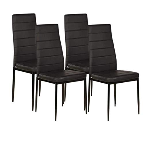 IZTOSS - Sillas de comedor, juego de 4 sillas modernas con patas de metal, incluye cojines, ideal también para la cocina (A-Negro - 4 unidades)
