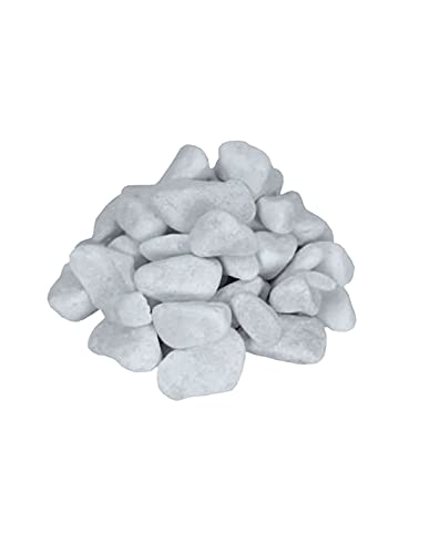 Jardin202 - Canto rodado Blanco Piedra de mármol | 25kg | 20/40 | Piedras Decorativas para Jardín o Espacios Exteriores