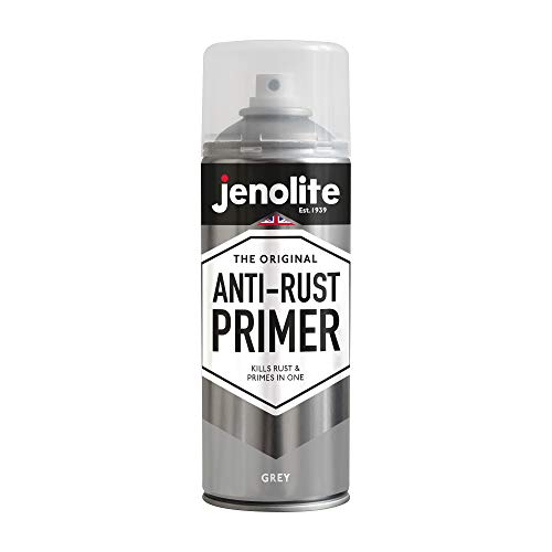 JENOLITE Imprimación en aerosol antioxidante | GRIS | Imprimador de metal de protección de alto rendimiento | Protección contra el óxido y la corrosión | 400ml