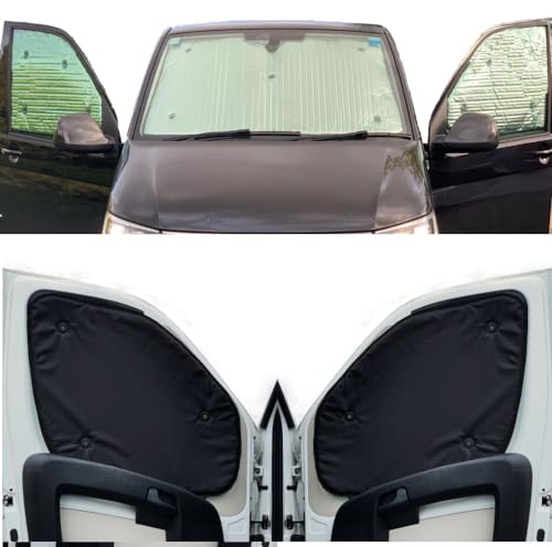 Juego Completo de persianas para Renault Trafic (2001-2014), Reversible y térmico con Forro Negro