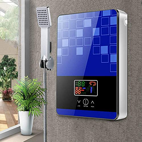 Kaibrite Calentador de agua eléctrico digital sin depósito de 6,5 kW para baño, ducha, juego de agua caliente, regulación de temperatura, protección contra sobrecalentamiento
