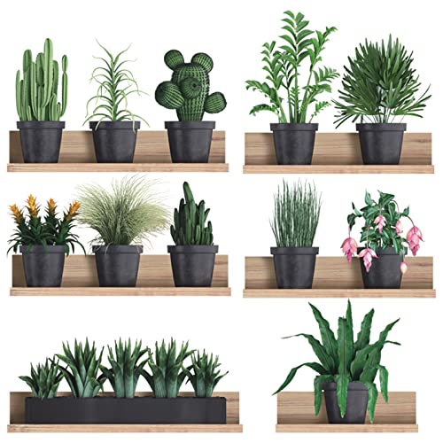 KAIRNE Adhesivo decorativo para pared de plantas verdes 3D de PVC, flores rosas, plantas en maceta, para dormitorio, planta de flores, para cocina, oficina, pasillo, decoración de pared