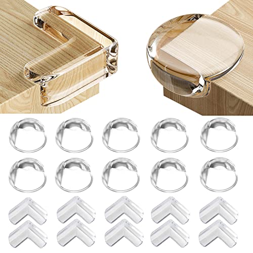 KIHONI 20PCS Protector Esquinas Bebe, Protege Cantoneras de Muebles, Kit Seguridad Bebes Hogar, Súper Pegamento Modificado