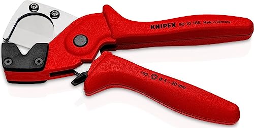 KNIPEX Cortatubos para Mangueras Multicapa y Neumáticas, de Plástico Reforzado con Fibra de Vidrio, 4 - 20 mm, Cartulina Autoservicio/Blíster, 90 10 185 SB