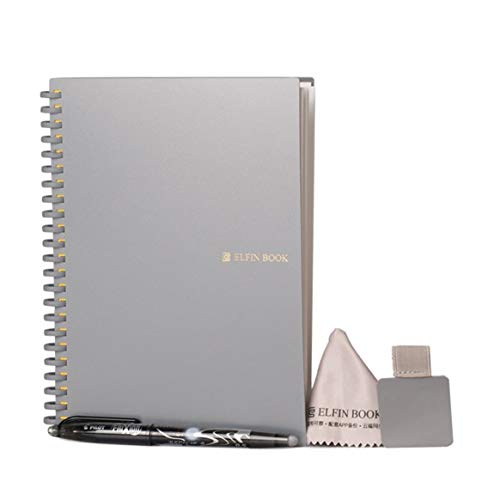 Kongqiabona-UK Smart Reutilizable Notebook Dot Grid Notebook con bolígrafo y Tela de Microfibra Office Notepad App Backup Business Notebook