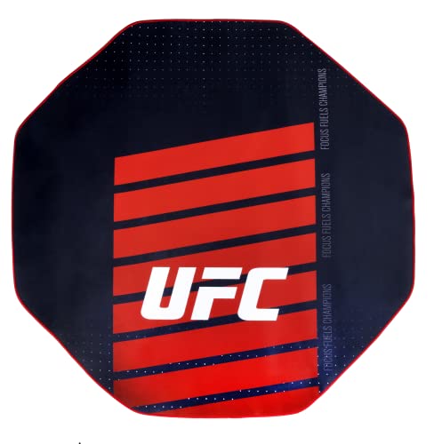 Konix UFC Alfombra protectora para el suelo para silla de escritorio de PC de gaming, revestimiento antideslizante, negro y rojo