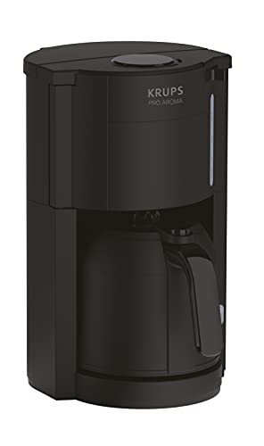 Krups Pro Aroma KM303810 | cafetera con filtro de 1 litro de capacidad | con termo | 800 vatios | para 10-15 tazas de café | negra