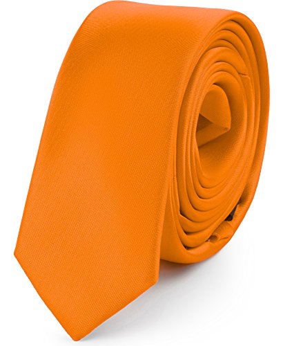 Ladeheid Corbatas Estrechas Diversidad de Colores Accesorios Ropa Hombre SP-5 (150cm x 5cm, Naranja)