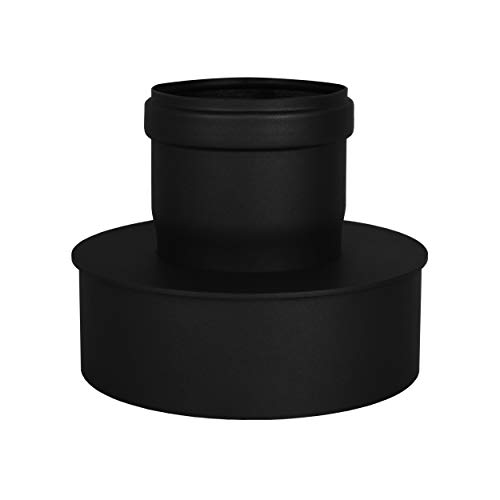 LANZZAS Tubo de pellets de 80 mm de diámetro a 150 mm de diámetro en negro tubo de pellets para horno de pellets